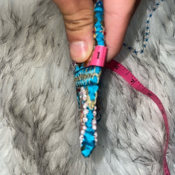 Y2k beaded bag mini beaded bag vintage beaded bag moyna bag Blue travel purse - Picture 3 of 13